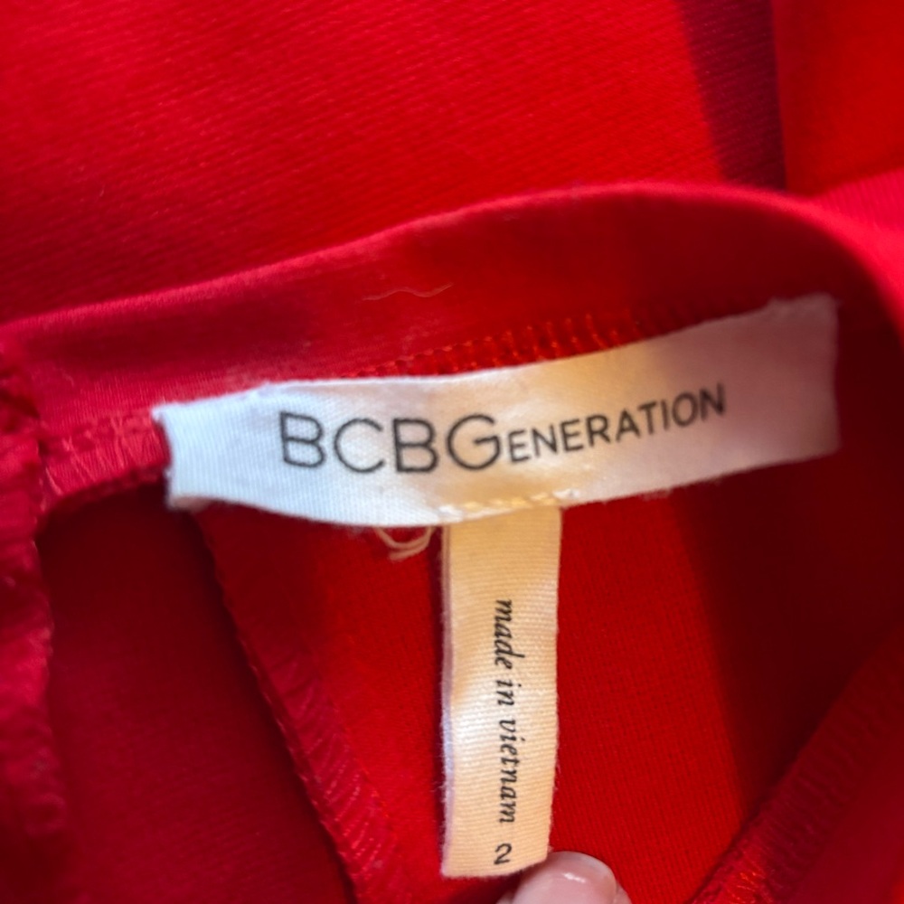 BCBGeneration Vibrant Red Mini Dress | Wedding Guest | Party Dress - Picture 5 of 5